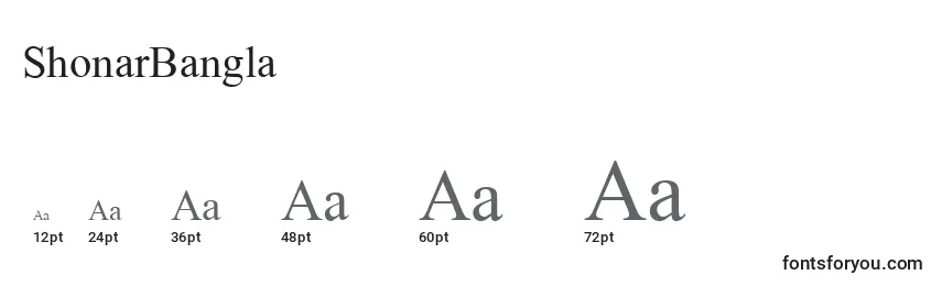 ShonarBangla Font Sizes