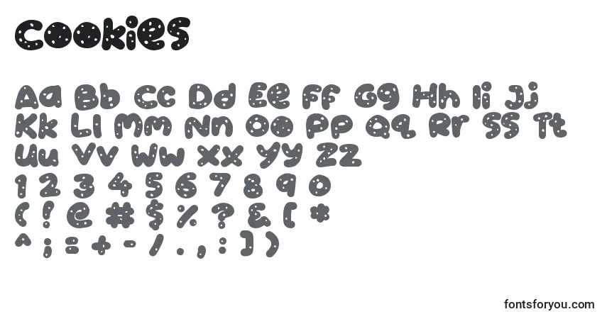 A fonte Cookies – alfabeto, números, caracteres especiais