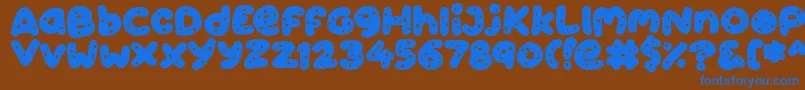 Cookies-Schriftart – Blaue Schriften auf braunem Hintergrund
