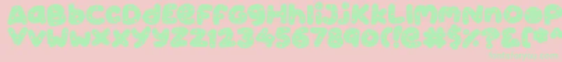 Cookies-Schriftart – Grüne Schriften auf rosa Hintergrund