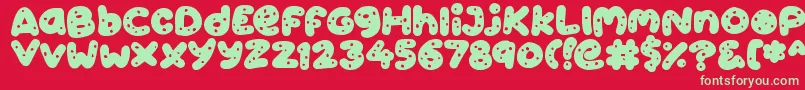 Cookies Font – Green Fonts on Red Background