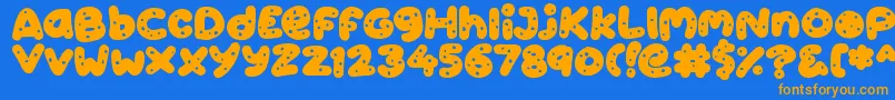 Fonte Cookies – fontes laranjas em um fundo azul