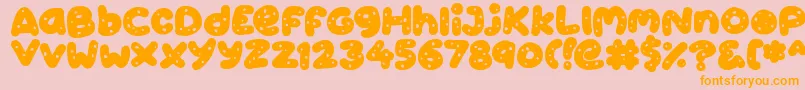 Fonte Cookies – fontes laranjas em um fundo rosa