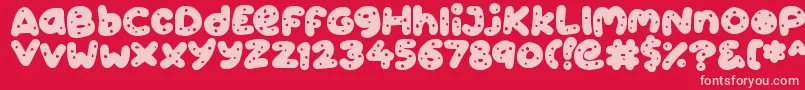 Cookies Font – Pink Fonts on Red Background