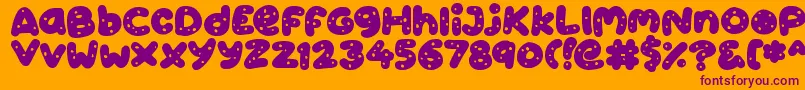 フォントCookies – オレンジの背景に紫のフォント