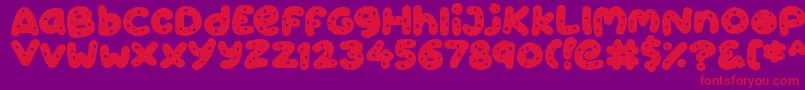 Cookies Font – Red Fonts on Purple Background