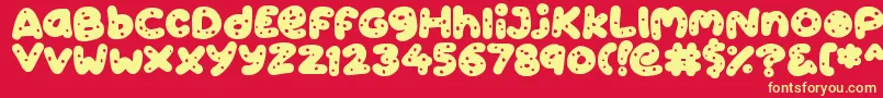 Cookies Font – Yellow Fonts on Red Background
