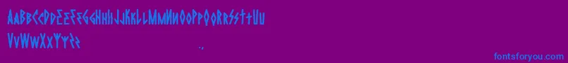 DieHardRegular Font – Blue Fonts on Purple Background