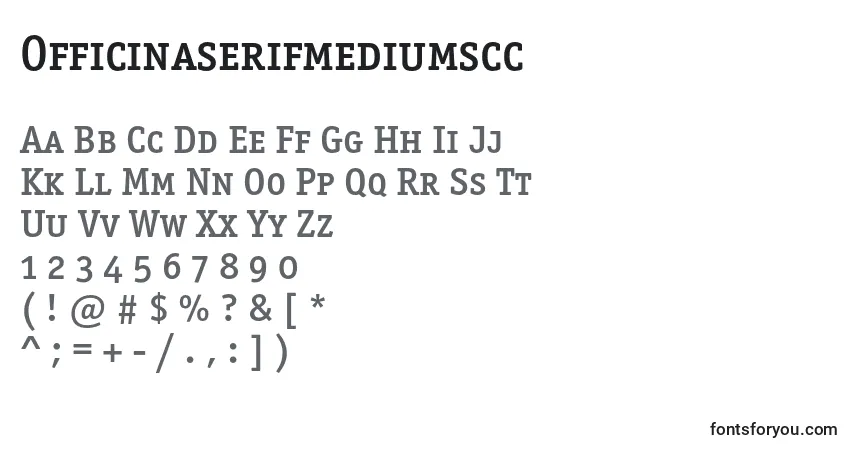 Officinaserifmediumscc-fontti – aakkoset, numerot, erikoismerkit