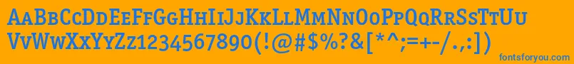 Officinaserifmediumscc Font – Blue Fonts on Orange Background