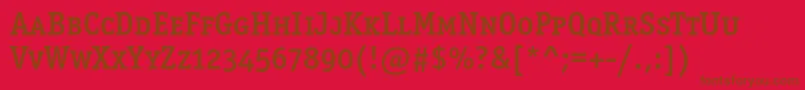 フォントOfficinaserifmediumscc – 赤い背景に茶色の文字