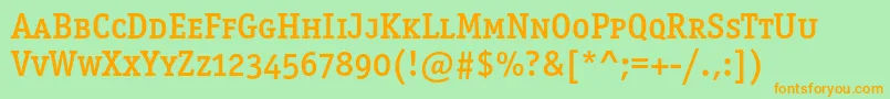 Officinaserifmediumscc Font – Orange Fonts on Green Background