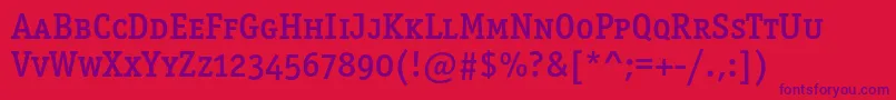 Weitere Informationen zur Officinaserifmediumscc-Schriftart Officinaserifmediumscc-Schriftart – Violette Schriften auf rotem Hintergrund