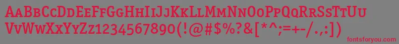Officinaserifmediumscc Font – Red Fonts on Gray Background