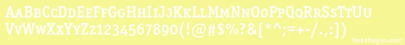 Officinaserifmediumscc Font – White Fonts on Yellow Background