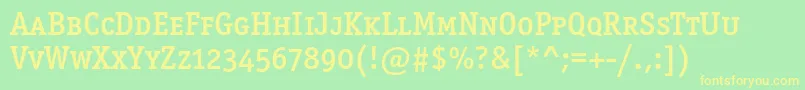 Officinaserifmediumscc Font – Yellow Fonts on Green Background