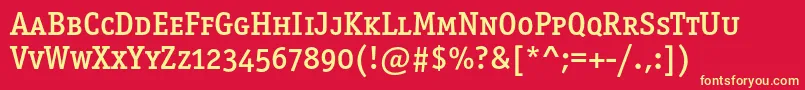 Officinaserifmediumscc Font – Yellow Fonts on Red Background