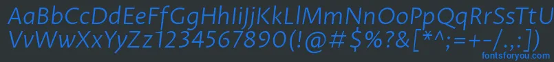 Czcionka ProzalibreLightitalic – niebieskie czcionki na czarnym tle