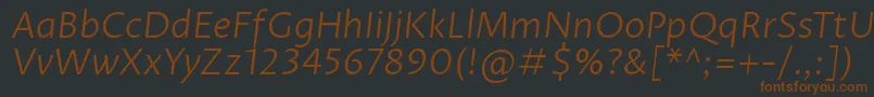 Czcionka ProzalibreLightitalic – brązowe czcionki na czarnym tle