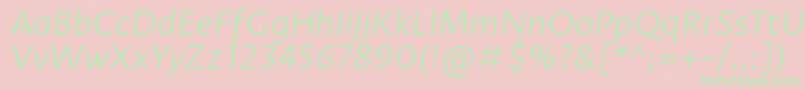 ProzalibreLightitalic Font – Green Fonts on Pink Background