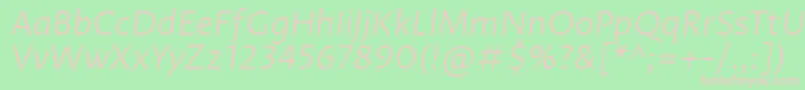 ProzalibreLightitalic Font – Pink Fonts on Green Background