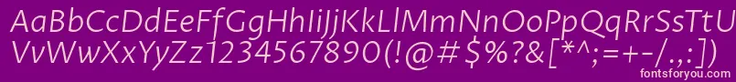 ProzalibreLightitalicフォントについての詳細 フォントProzalibreLightitalic – 紫の背景にピンクのフォント