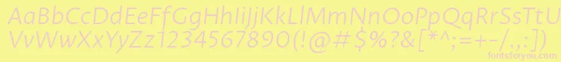 ProzalibreLightitalic Font – Pink Fonts on Yellow Background