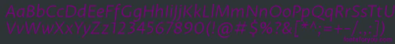 ProzalibreLightitalic Font – Purple Fonts on Black Background