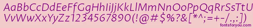 ProzalibreLightitalic Font – Purple Fonts on Pink Background
