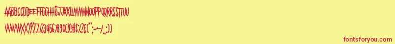 EyesWideSuicide Font – Red Fonts on Yellow Background