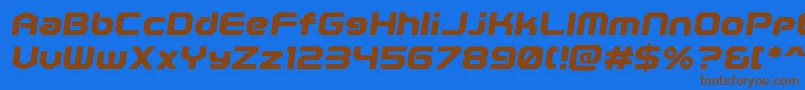 PolenticalNeonBoldItalic Font – Brown Fonts on Blue Background
