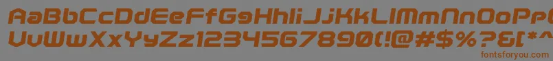PolenticalNeonBoldItalic-Schriftart – Braune Schriften auf grauem Hintergrund