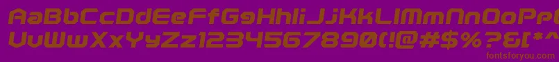 PolenticalNeonBoldItalic-Schriftart – Braune Schriften auf violettem Hintergrund