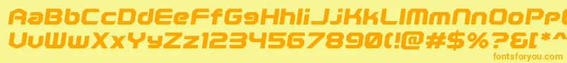 Police PolenticalNeonBoldItalic – polices orange sur fond jaune