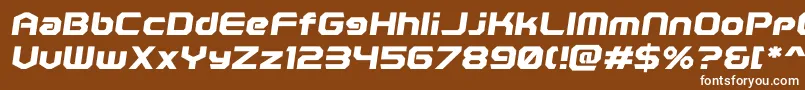 フォントPolenticalNeonBoldItalic – 茶色の背景に白い文字