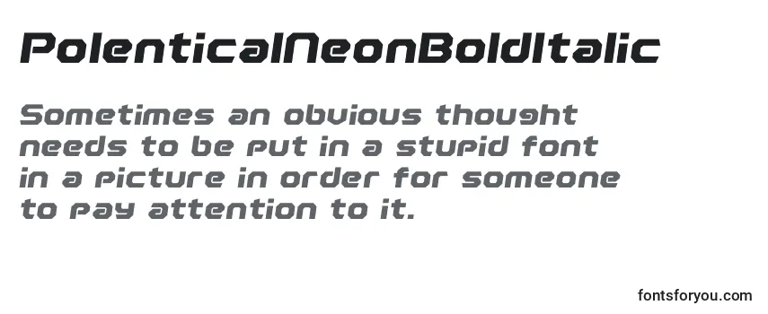 PolenticalNeonBoldItalic-fontti