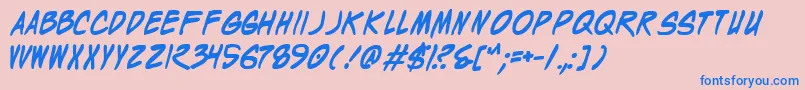 Wyldb Font – Blue Fonts on Pink Background