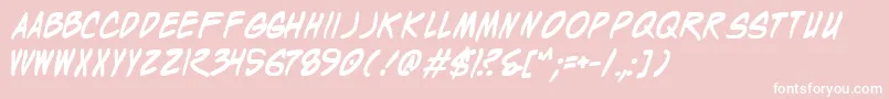 Fonte Wyldb – fontes brancas em um fundo rosa