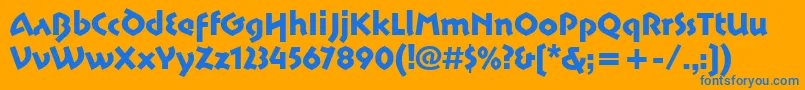 MotterSpartaitcTt Font – Blue Fonts on Orange Background