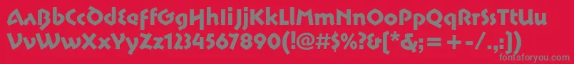 フォントMotterSpartaitcTt – 赤い背景に灰色の文字