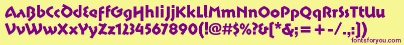 MotterSpartaitcTt Font – Purple Fonts on Yellow Background