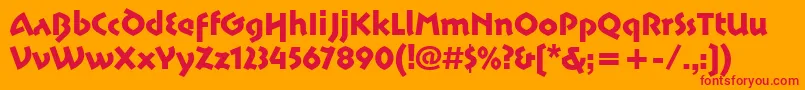 MotterSpartaitcTt Font – Red Fonts on Orange Background