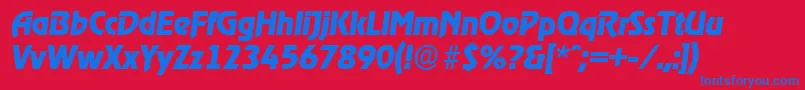 OnstageserialXboldItalic Font – Blue Fonts on Red Background