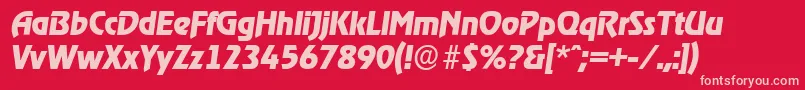 フォントOnstageserialXboldItalic – 赤い背景にピンクのフォント