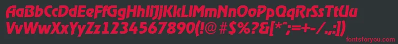 OnstageserialXboldItalic Font – Red Fonts on Black Background