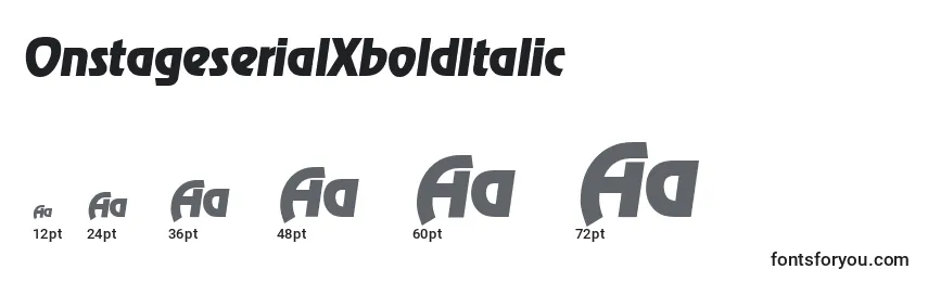 Размеры шрифта OnstageserialXboldItalic