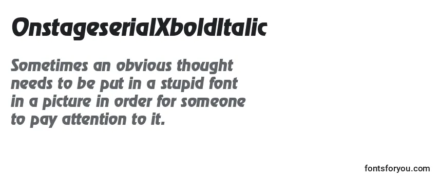 OnstageserialXboldItalic Font
