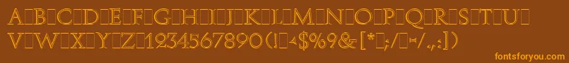AugusteaOpenLetPlain.1.0 Font – Orange Fonts on Brown Background