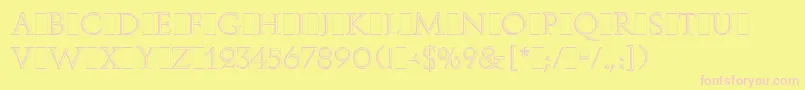AugusteaOpenLetPlain.1.0 Font – Pink Fonts on Yellow Background