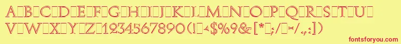 AugusteaOpenLetPlain.1.0 Font – Red Fonts on Yellow Background